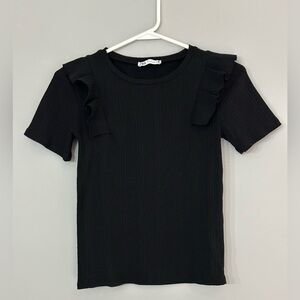Zara: Women’s Short Sleeve Ruffle Top- Size Small